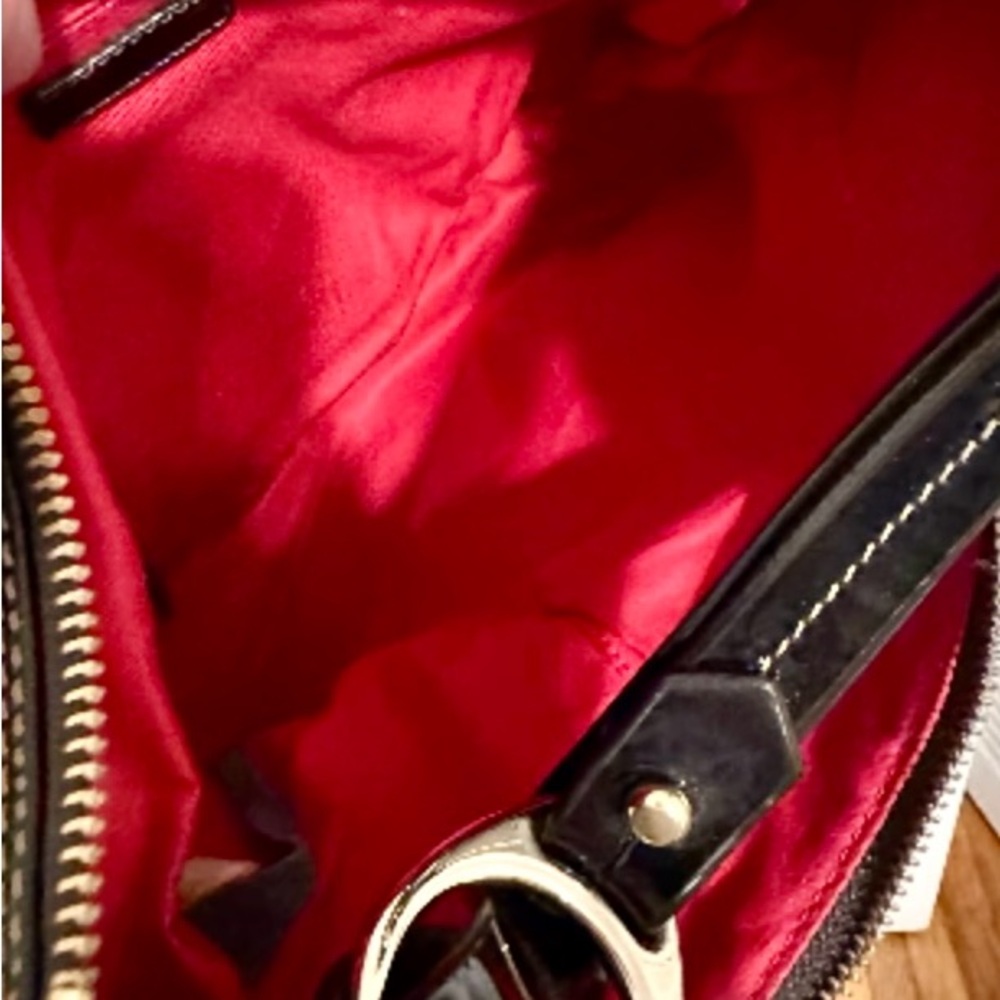 Dooney & Bourke Red and Black Hobo Bag - Picture 4 of 16